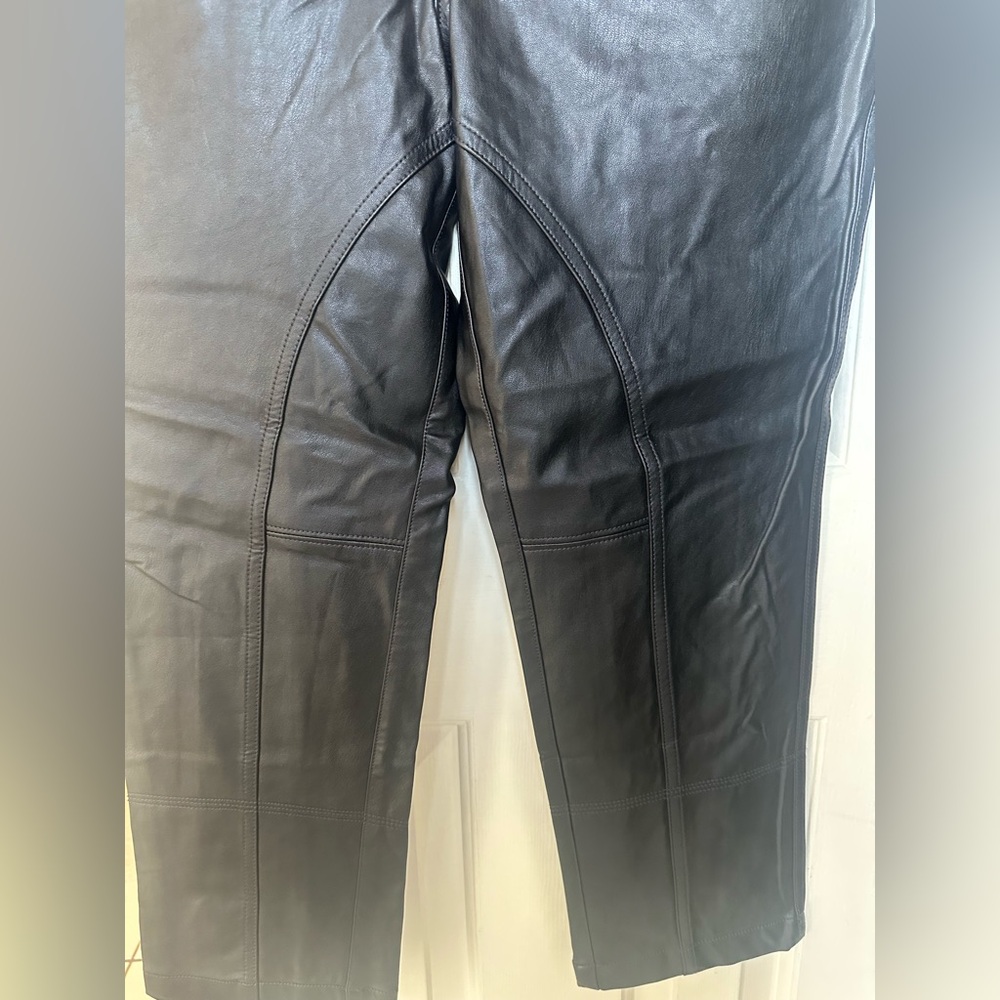 NWOT Free People We The Free Black Faux Leather Pants- Size 10 - Picture 2 of 8